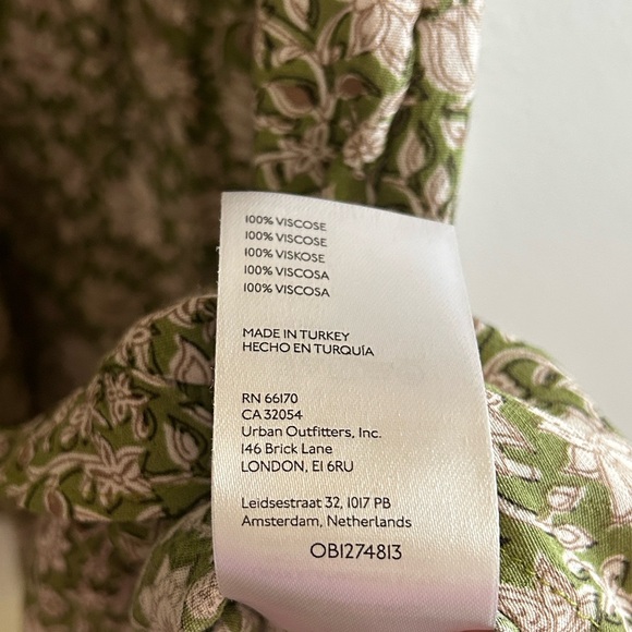 Anthropologie Robin Tiered Floral Mini Dress in Green Sz XS - Picture 8 of 10